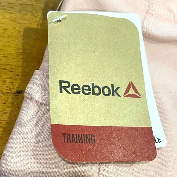 Reebok Size XS Precision High Rise 7/8 Leggings In Pale Mauve Pink NWT - Picture 9 of 11
